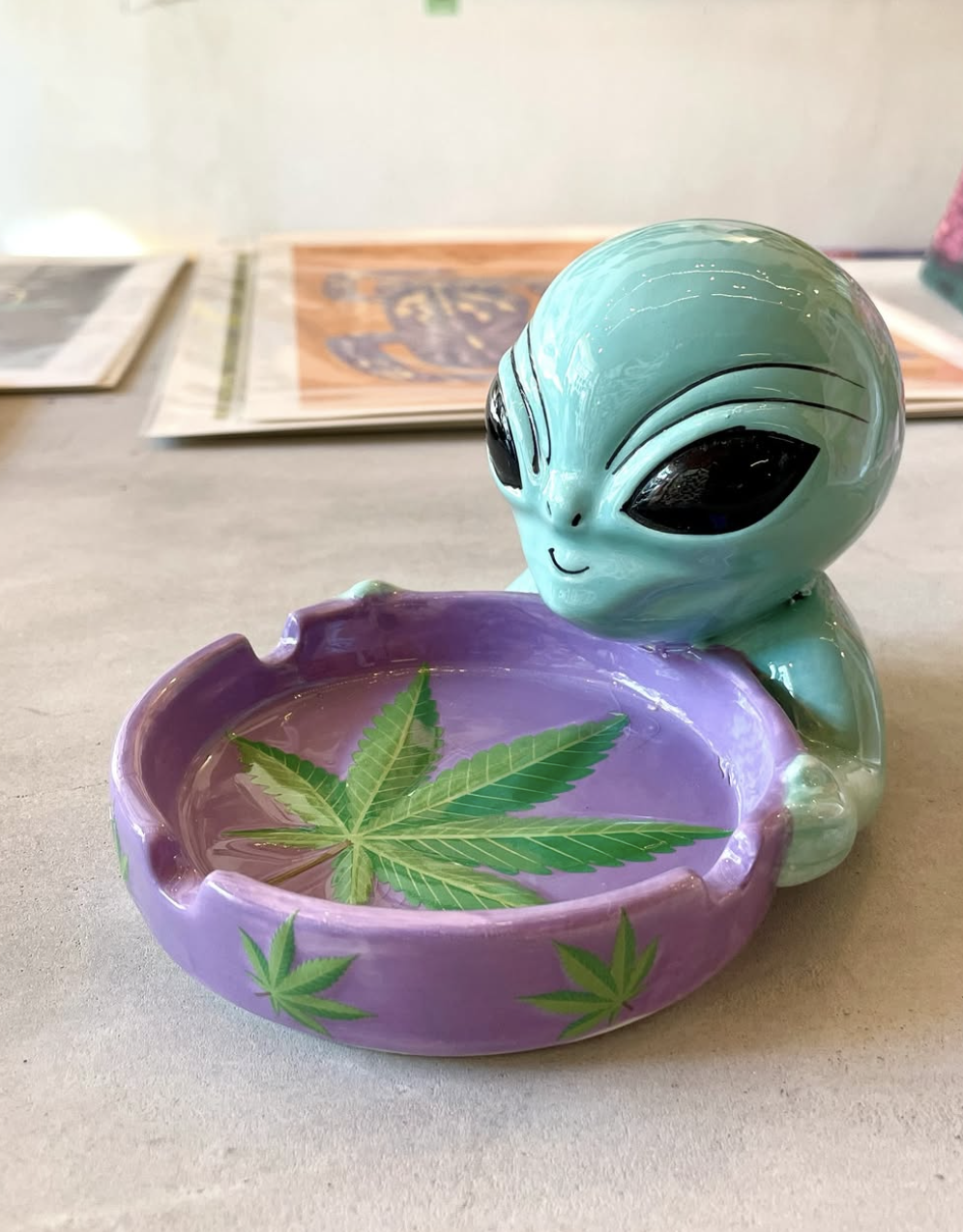 Ceramic Alien Ashtray
