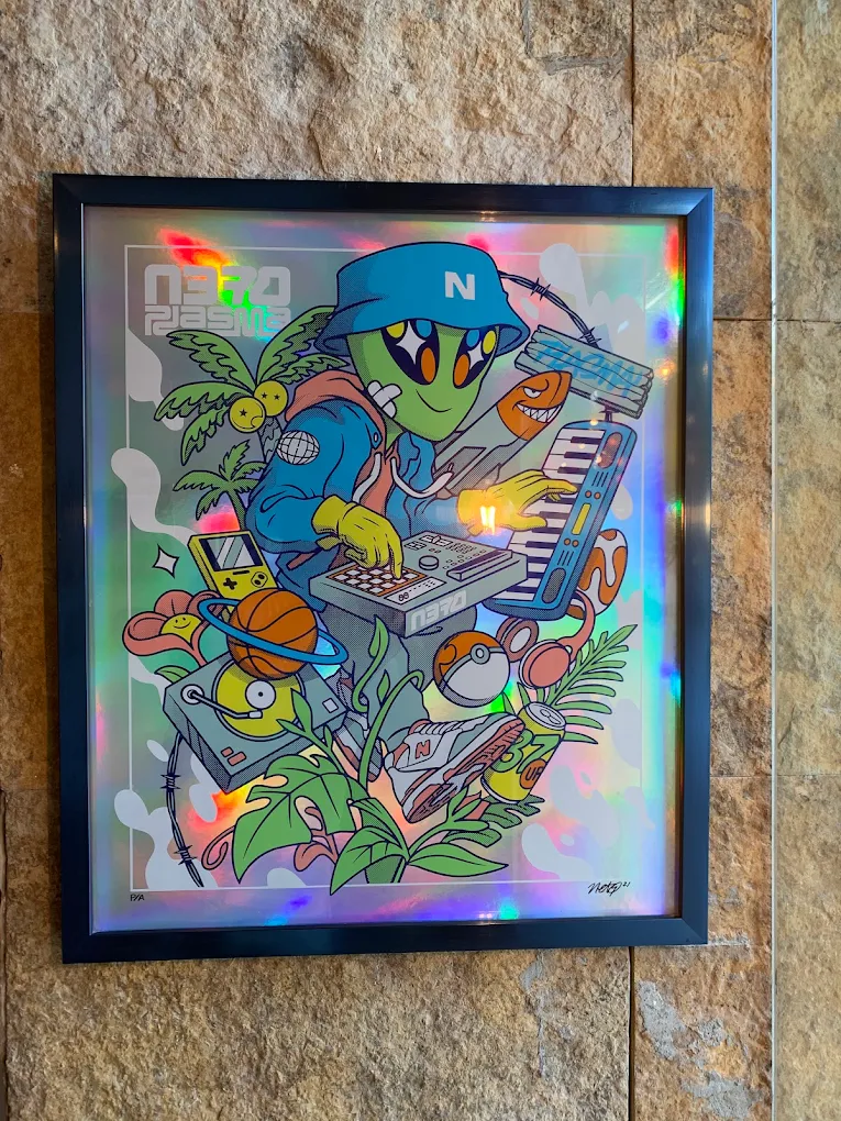 Framed Holographic Alien Print